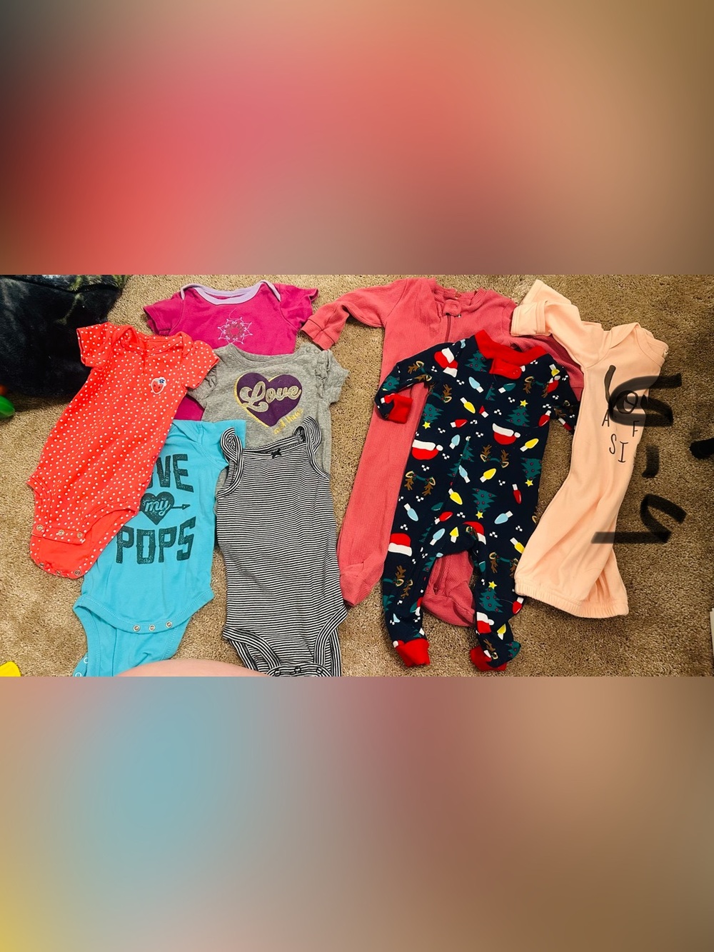 5 Onsies, 2 footie sleepers, 1 sleep sack